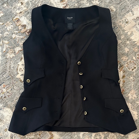 Smythe Black Vest with Gold Accents - Picture 9 of 10